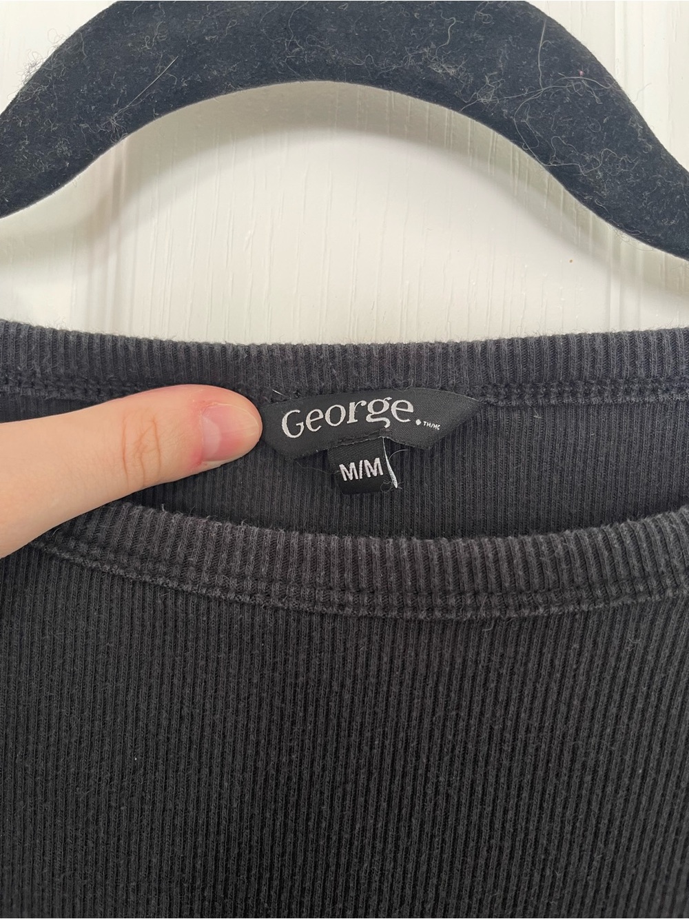 George Black Ribbed Short Sleeve Tee - Picture 3 of 5